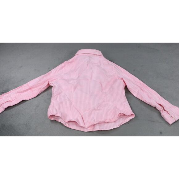 United Colors of Benetton Girls Pink Striped Button-Down Shirt Size XS 4 - Picture 2 of 14